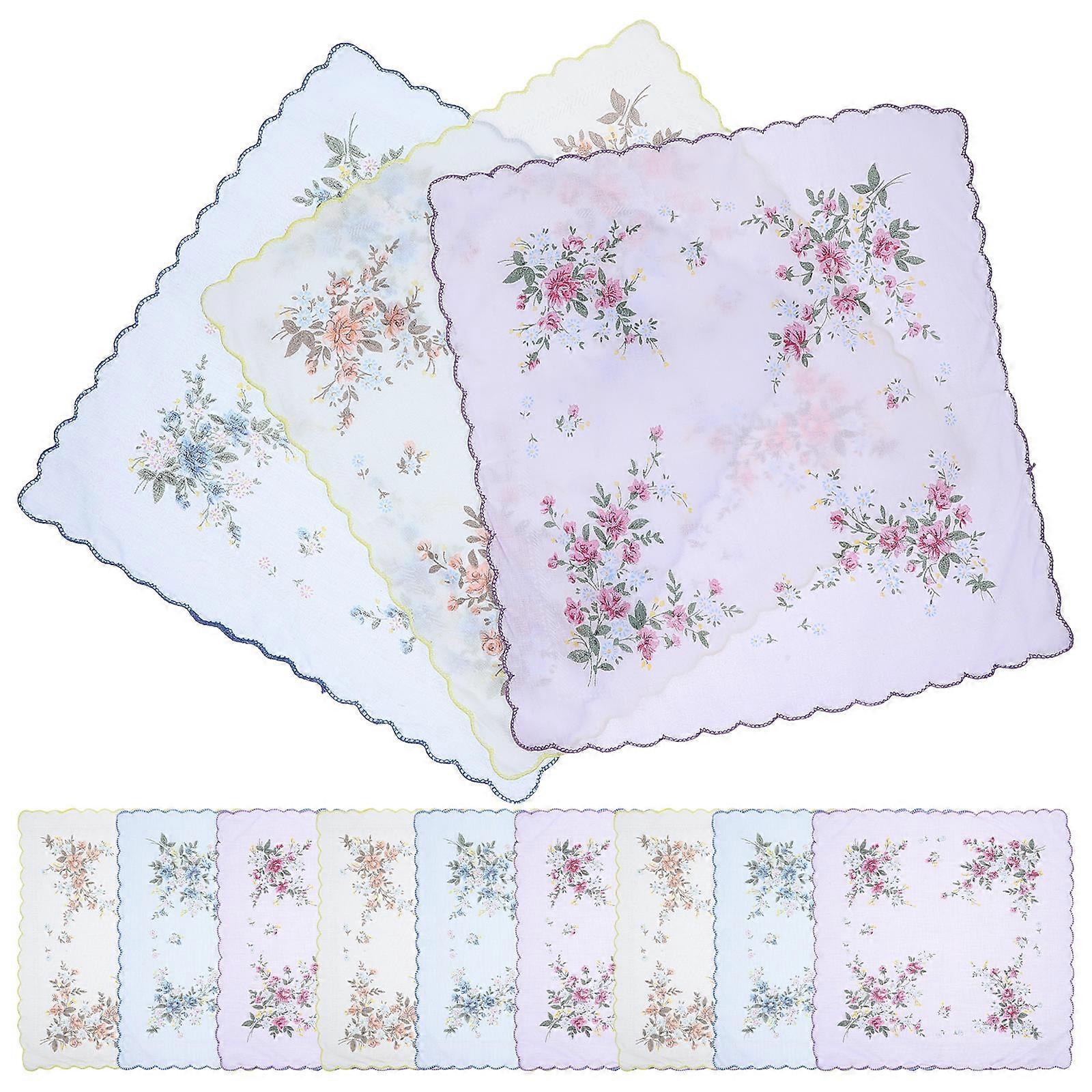 Handkerchiefs of Textile Small Cotton Handkerchiefs for Women 12Pcs Assorted Color