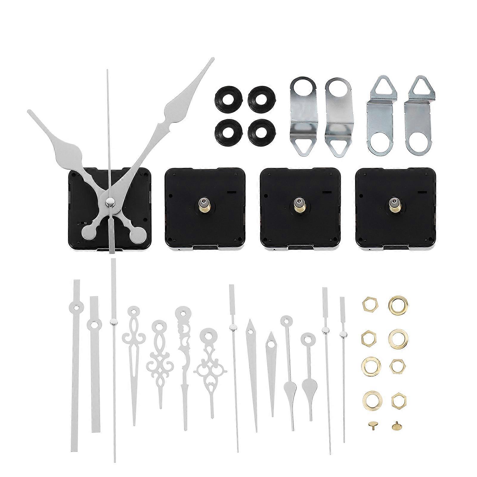 Wall Clock Mechanism Kit Durable Clock Movement For Diy Enthusiasts Home Decoration Round Shape 4 Sets