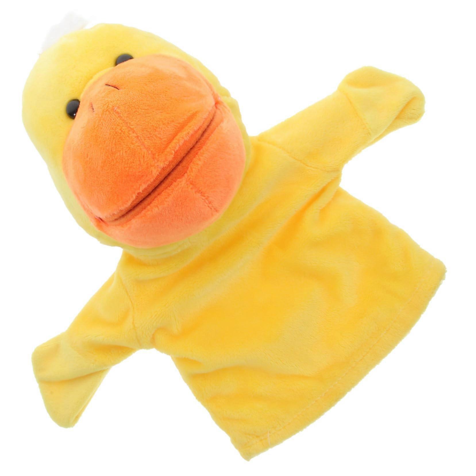 Rabbit hand puppet made of plush, a storytelling tool for sweet cuddly toys, entertainment at parties, and creative games.
