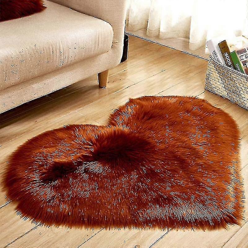Fluffy Shaggy Rug Heart Shaped Carpet Bedroom Solid Color Plush Mat High Quality New Arrival