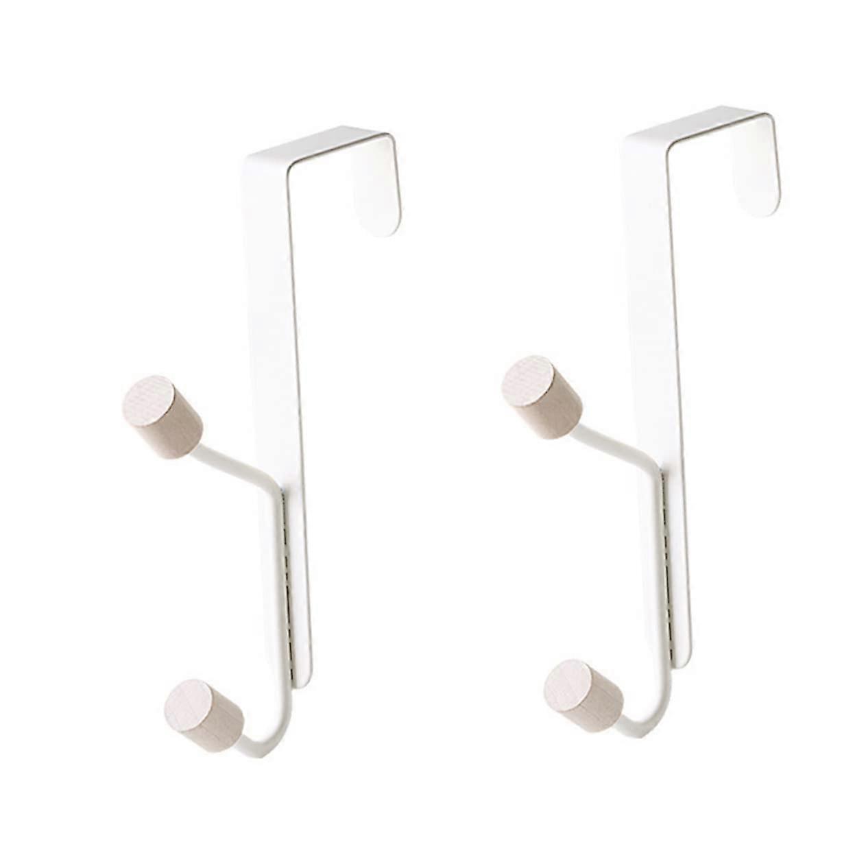 Over Door Hooks Set of 2 Metal Utility Hook Racks for Coats Hats Easy Installation Space-Saving Design Door Decor