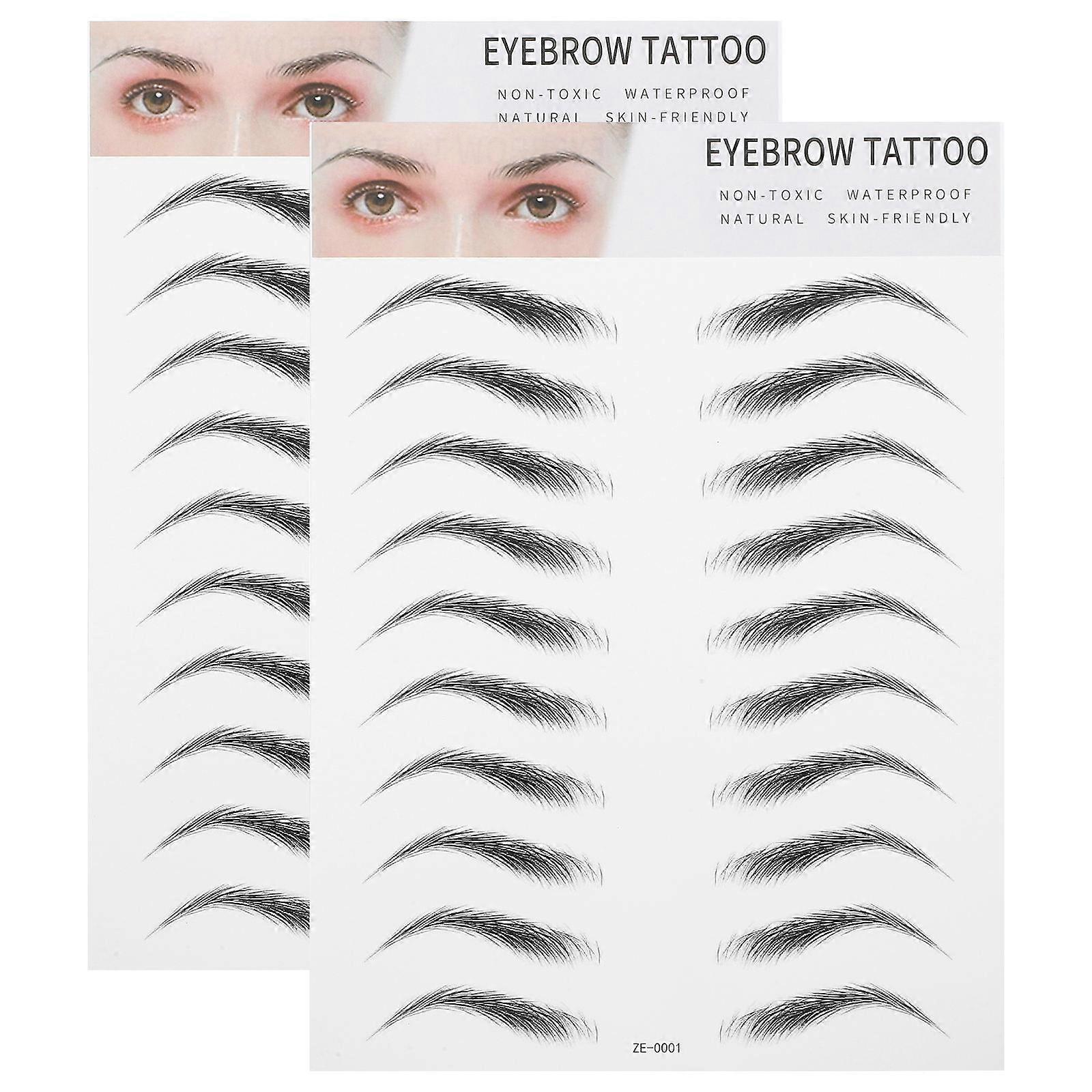 Eyebrow Transfer Stickers 2Pcs Black for Make Up Quick and Easy Use
