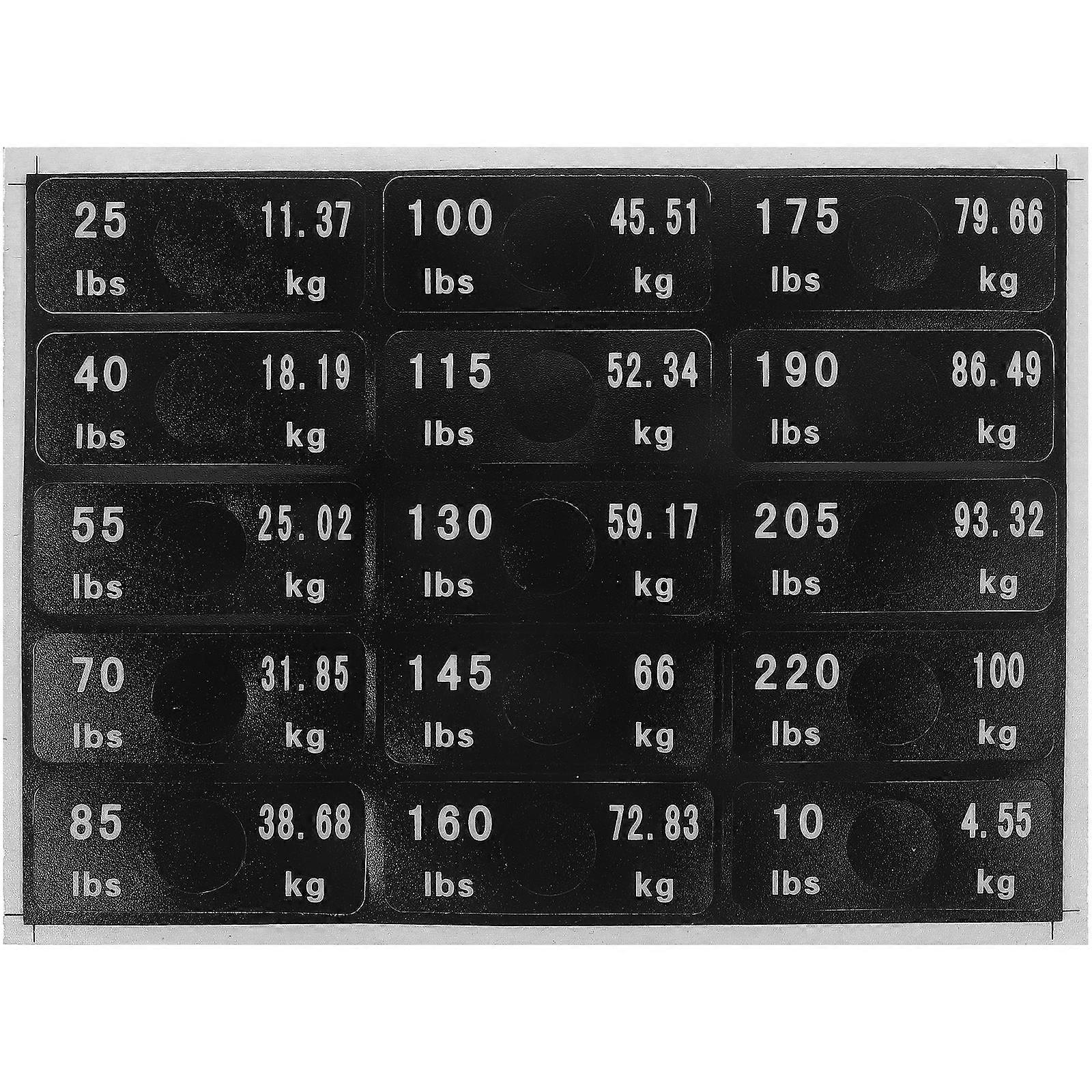 Reusable Weight Sticker Labels for Gym Equipment Self Adhesive Numeric Marking Tapes for Easy Identification and Removal in Fitness Training