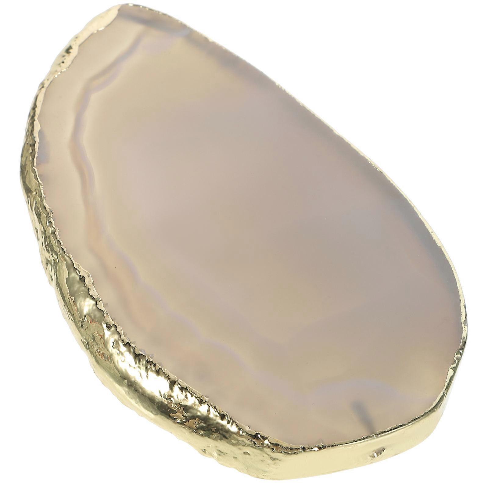 Natural Agate Coasters with Gold Foil Edge Stylish Gemstone Placemats for Table Protection and Decor