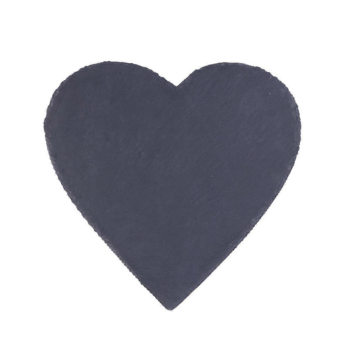 Heart Shaped Natural Plate for Cake Sushi Pizza Cheese and Fruit Tray Black 20CM