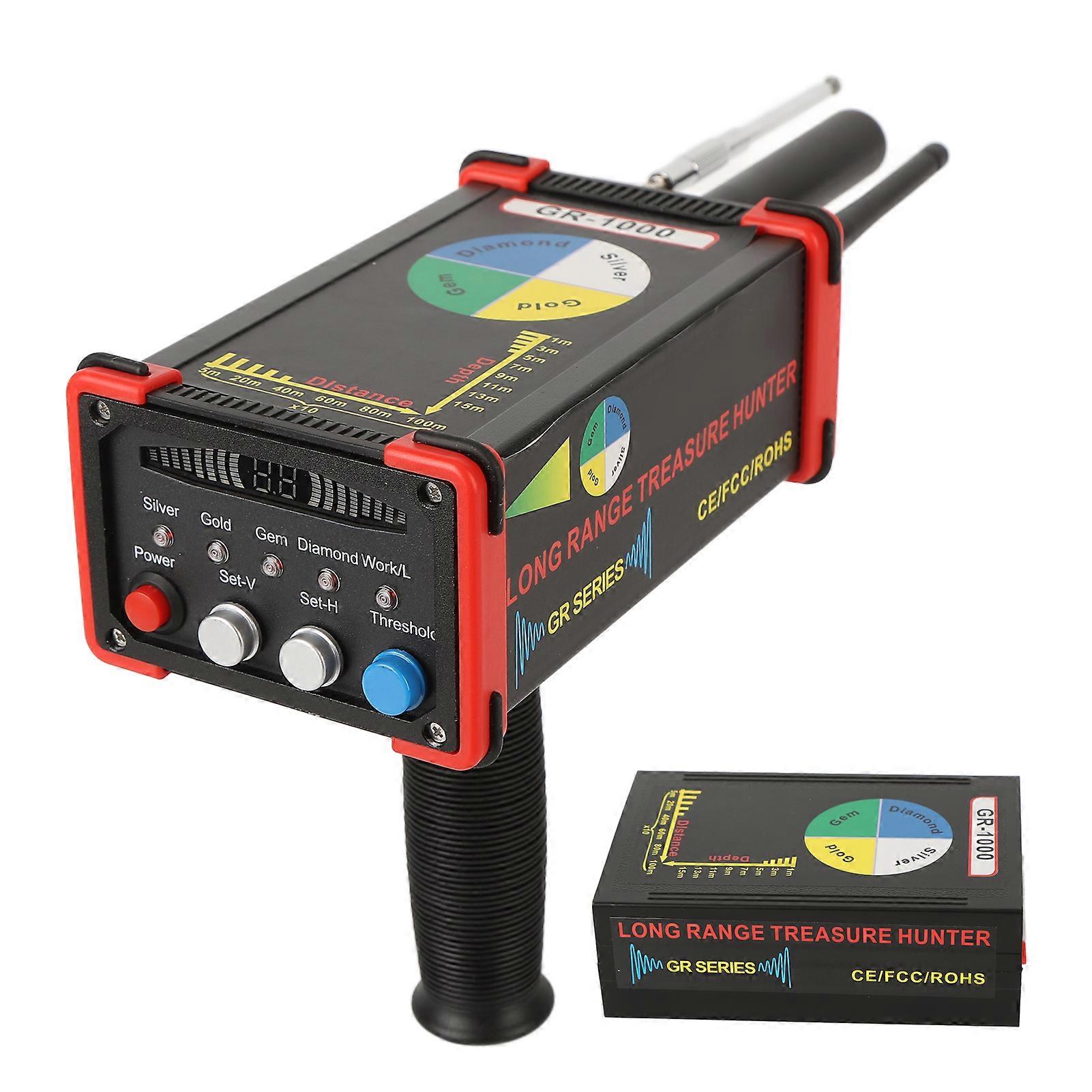 جهاز الكشف عن الذهب المعدني طويل المدى المحمول 433 ميجا هرتز الحد الأقصى للكنز Jadestone Finder الماسح الضوئي