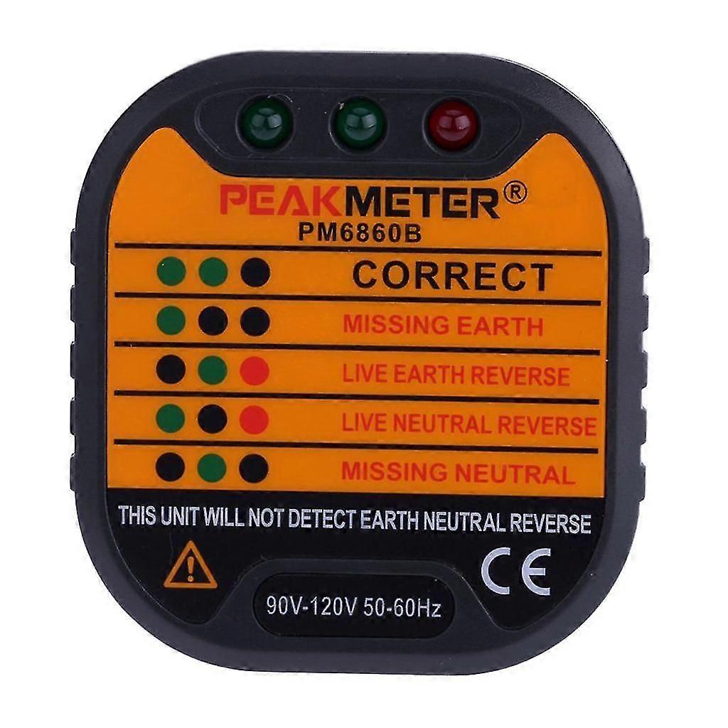 PEAKMETER PM6860B Automatic Electric Power Plug Socket Tester US Standard