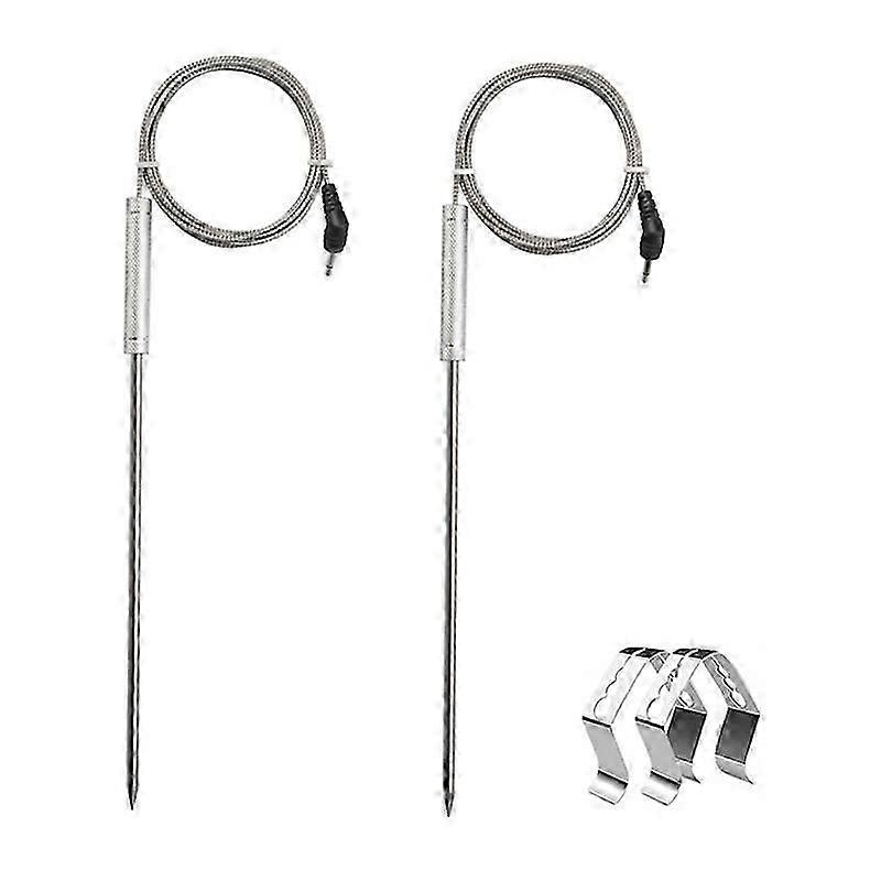 2Pack Meat Probe for Thermopro TP20 TP17,with 2 BBQ Probe Holder Clip
