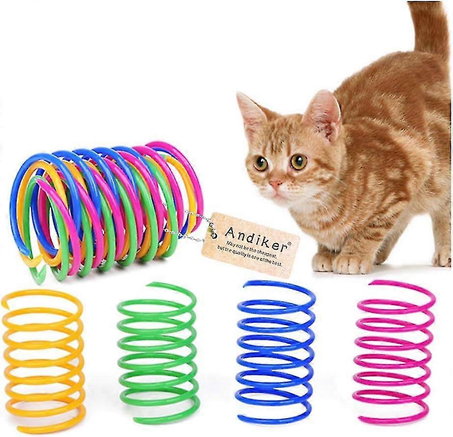 20 Cat Spring Toys Spiral Feather, Colorful Pet Play Biting Hunting