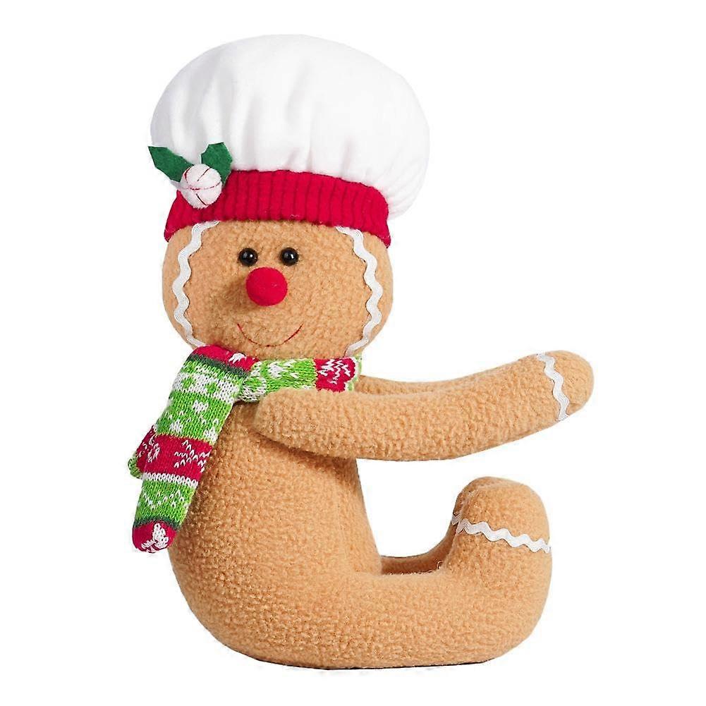 Gingerbread Man Christmas Tree Topper, Funny Plush Decoration, Filled, Unique for Christmas Tree, 30cm Height