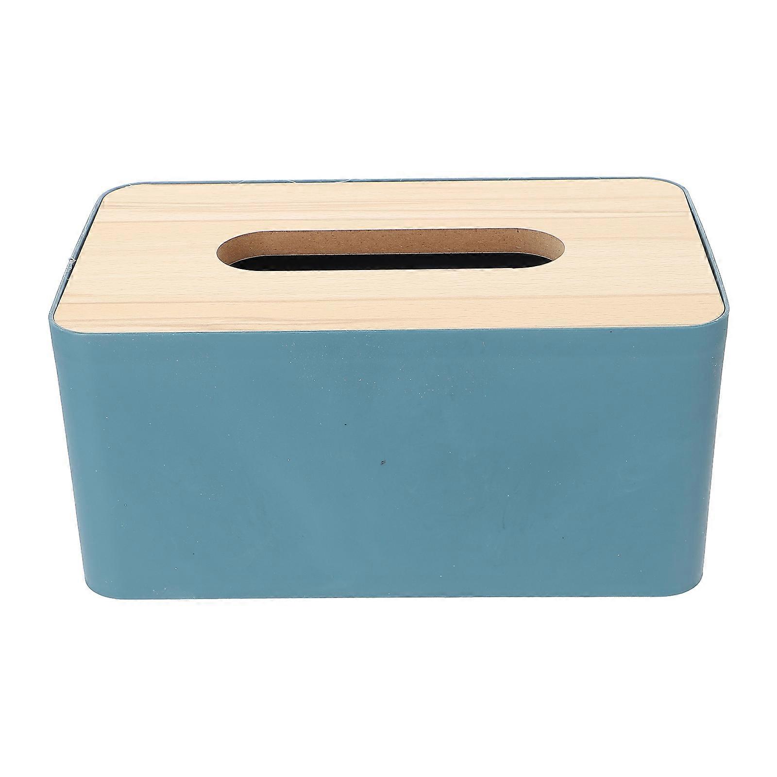 Sky-blue Napkin Box with PP Material for Storage Simple Design 1 Pc