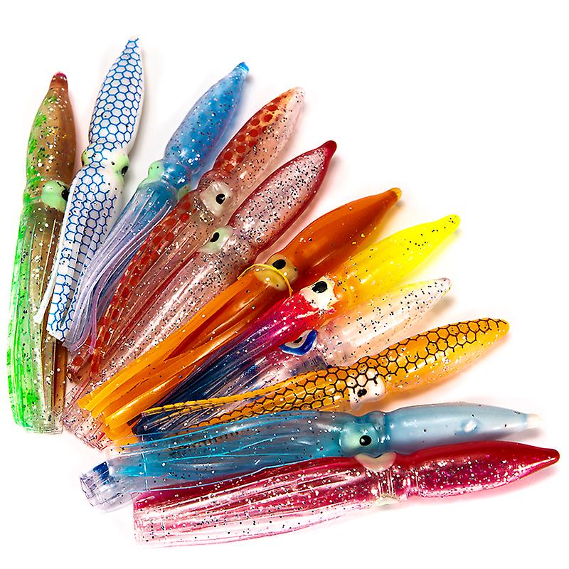 10pcs 8cm Weicher Köder Tintenfisch Künstliche Köder Köder Köder Oktopus Thunfisch Segelfisch Köder