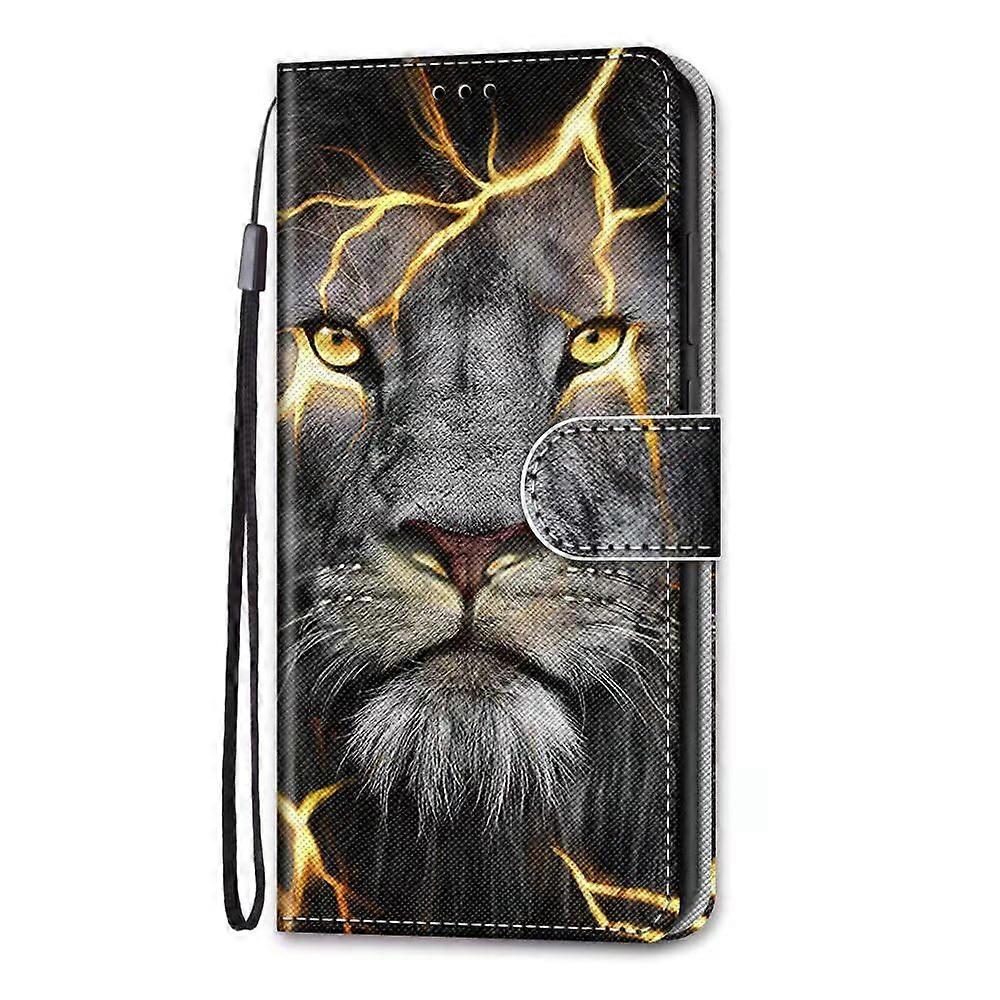 Nadoli Colourful Leather Case for Xiaomi Redmi Note 13 Pro 4G, Lion Design
