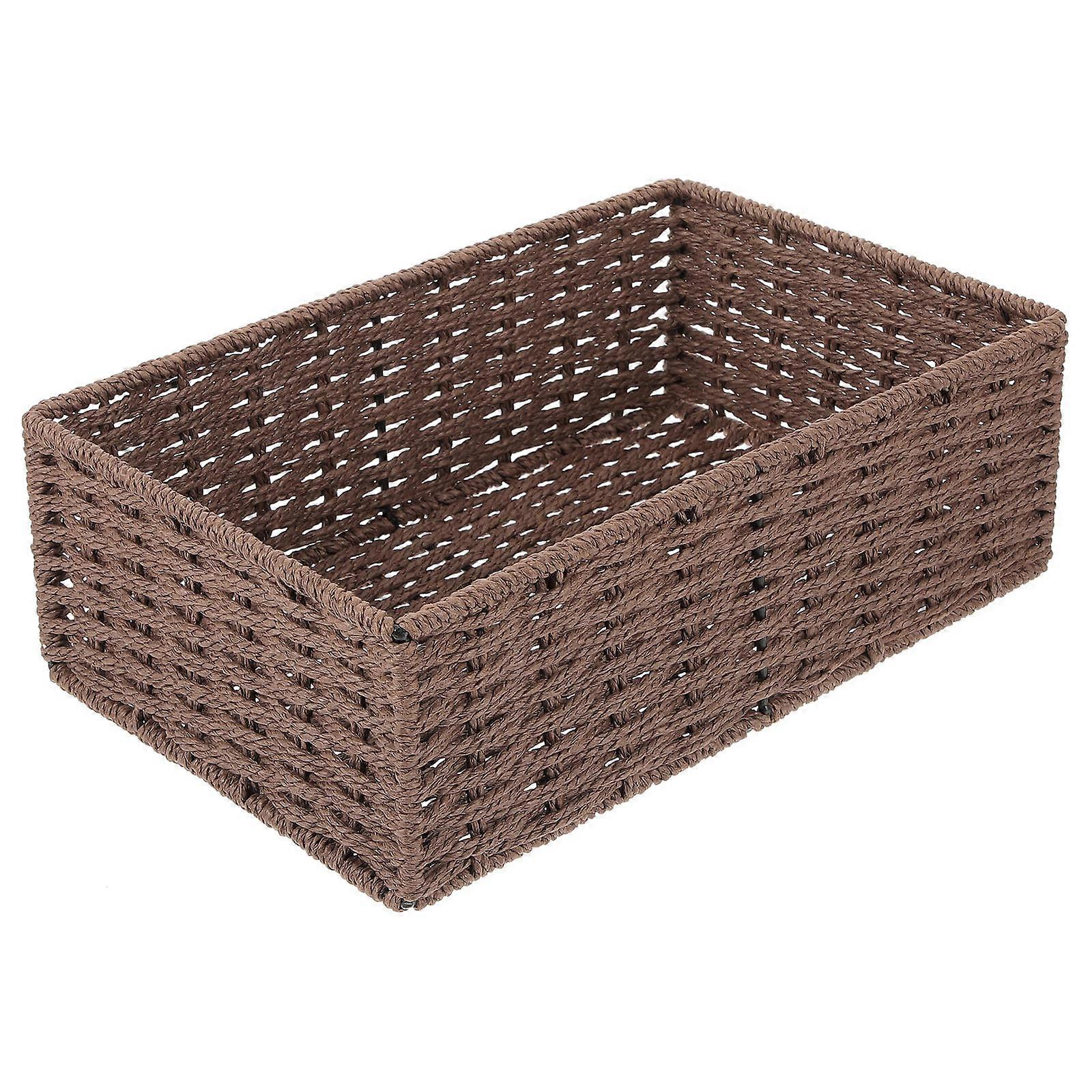 Organizer Bin Paper Rope Woven Storage Baskets For Garage Hobby Room Elegant Design Hand-Woven 1Set