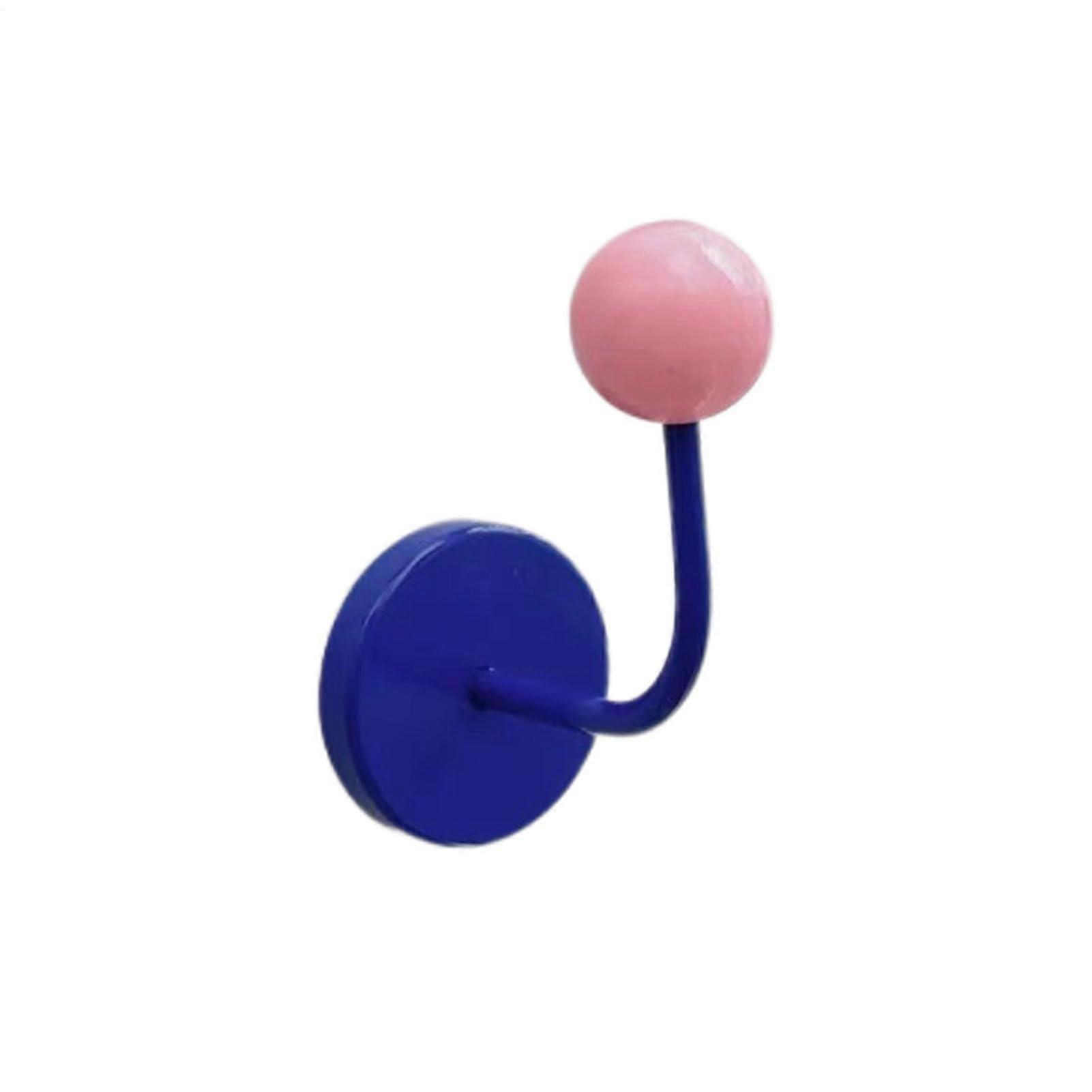 Strong magnetic hooks with colorful round heads, wallmounted for kitchen, towels, blue.