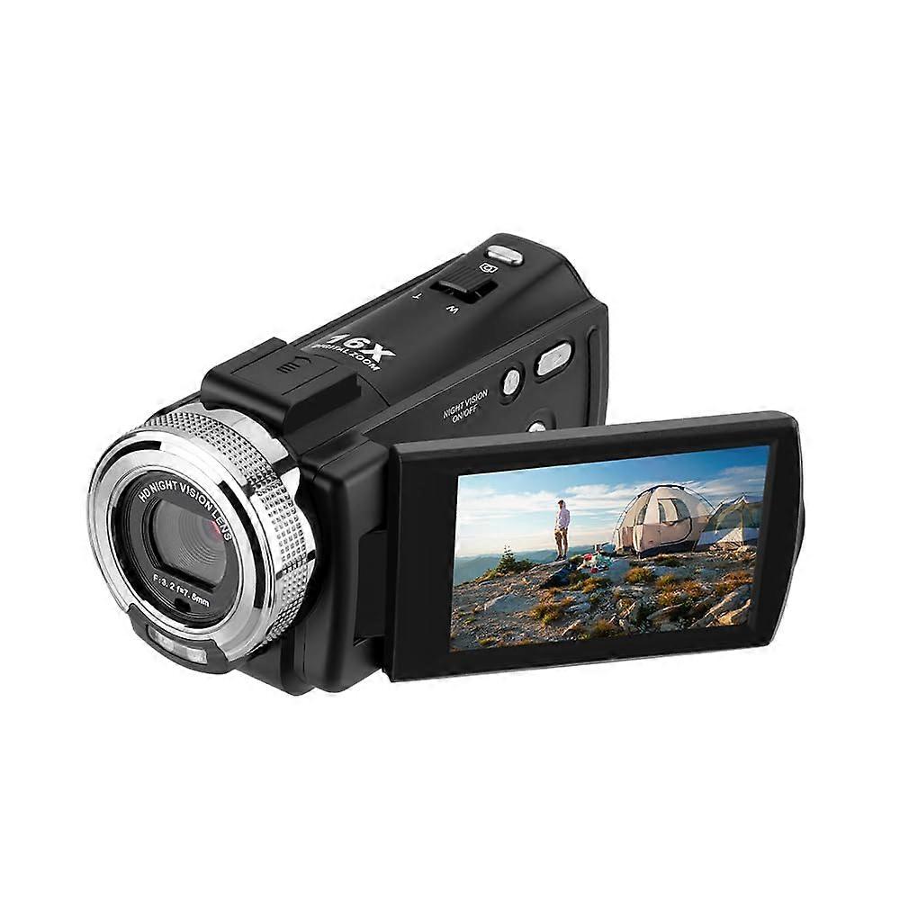 Digital Video Camera V12 1080P Full HD 16X Digital Zoom Portable Camcorder with 3Inch Rotatable LCD Screen Infrared Night Vision
