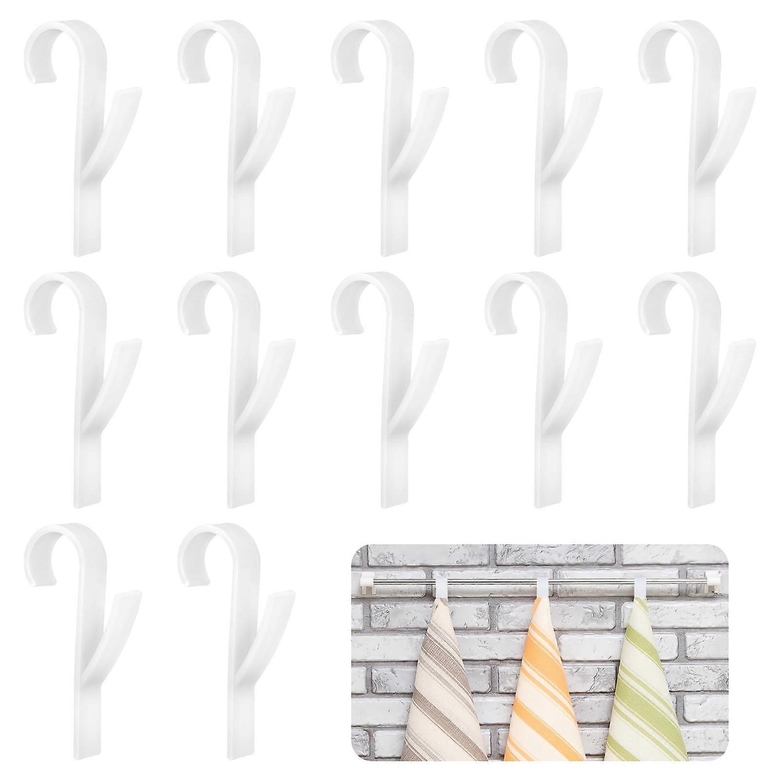 Pack of 12 Hooks for Round Radiators, Plastic Hooks for Towel Radiators, White Radiator Hooks