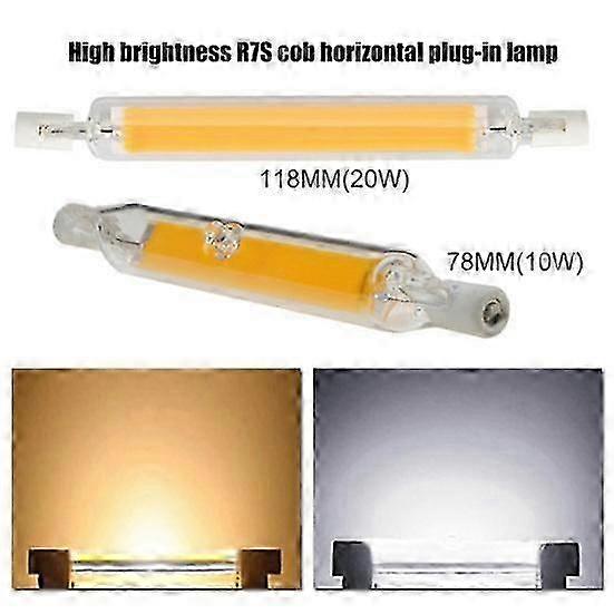 R7S 78 / 118mm 10 / 20W LEDハロゲンCOB調光可能ライト交換ランプ電球ガラス管