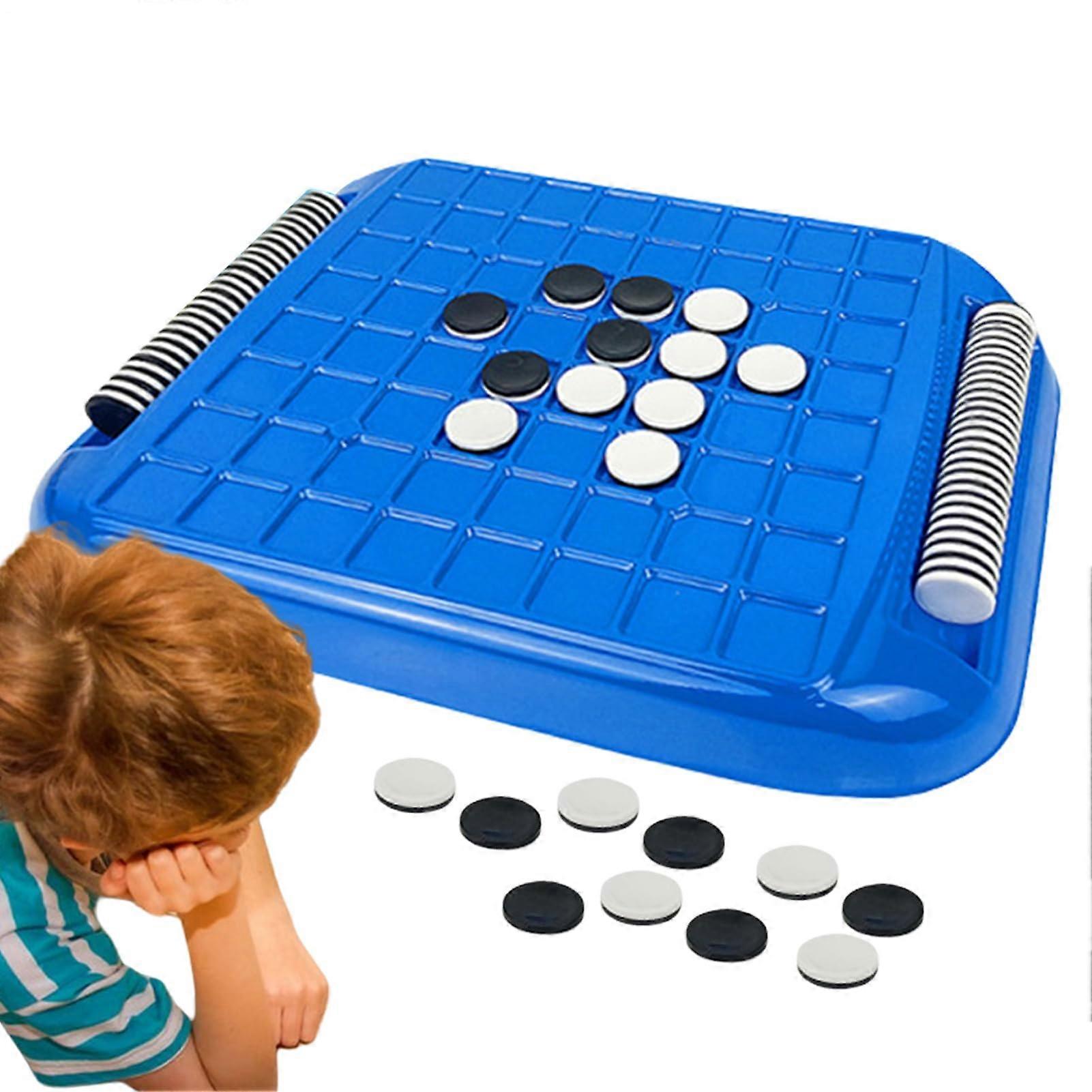 Strategy Chess Game Interactive Puzzle Board  Compact Travel Chess Set for Adults and Children, Classic Black White Board Game for Logical Skills