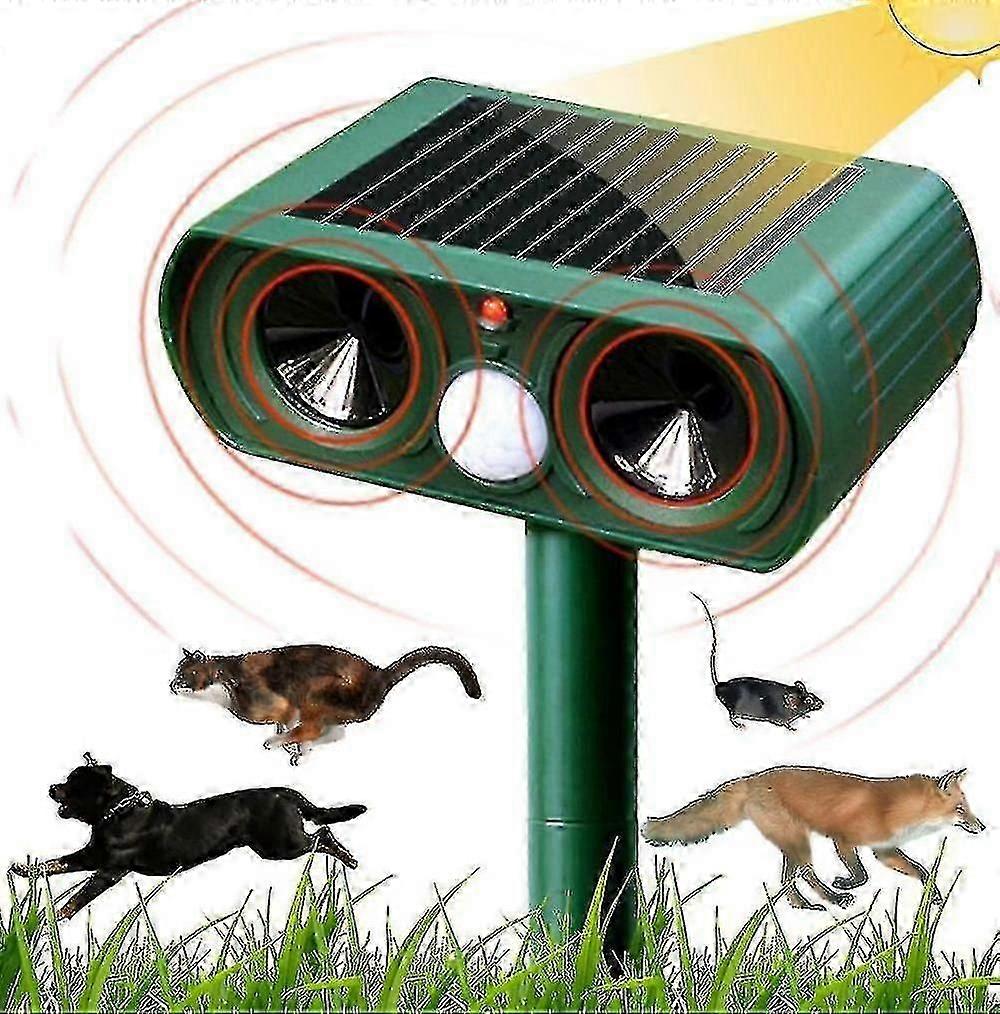 Solar-Powered Ultrasonic Cat Repeller Outdoor Pest Control with Adjustable Sensitivity and Frequency Settings​