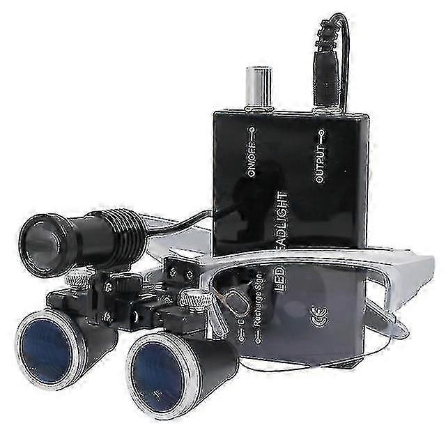 2.5X/3.5X 420mm οδοντιατρική φακός μεγεθυντικών φακών διόφθαλμη χειρουργική λούπα με το φως κεφαλής προβολέων των οδηγήσεων για την οδοντιατρική εργασία ακριβείας