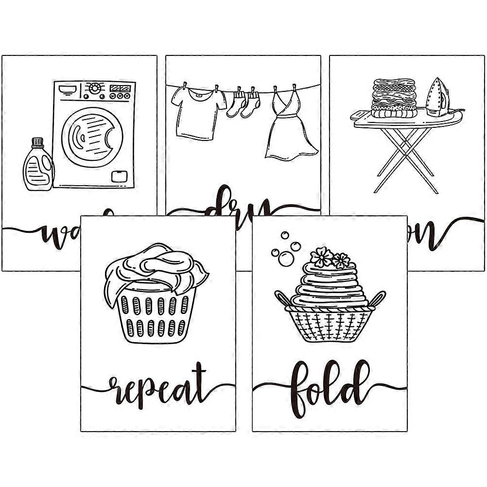 Background Wall Decoration Laundry Wall Art for 5Pcs Modern Set