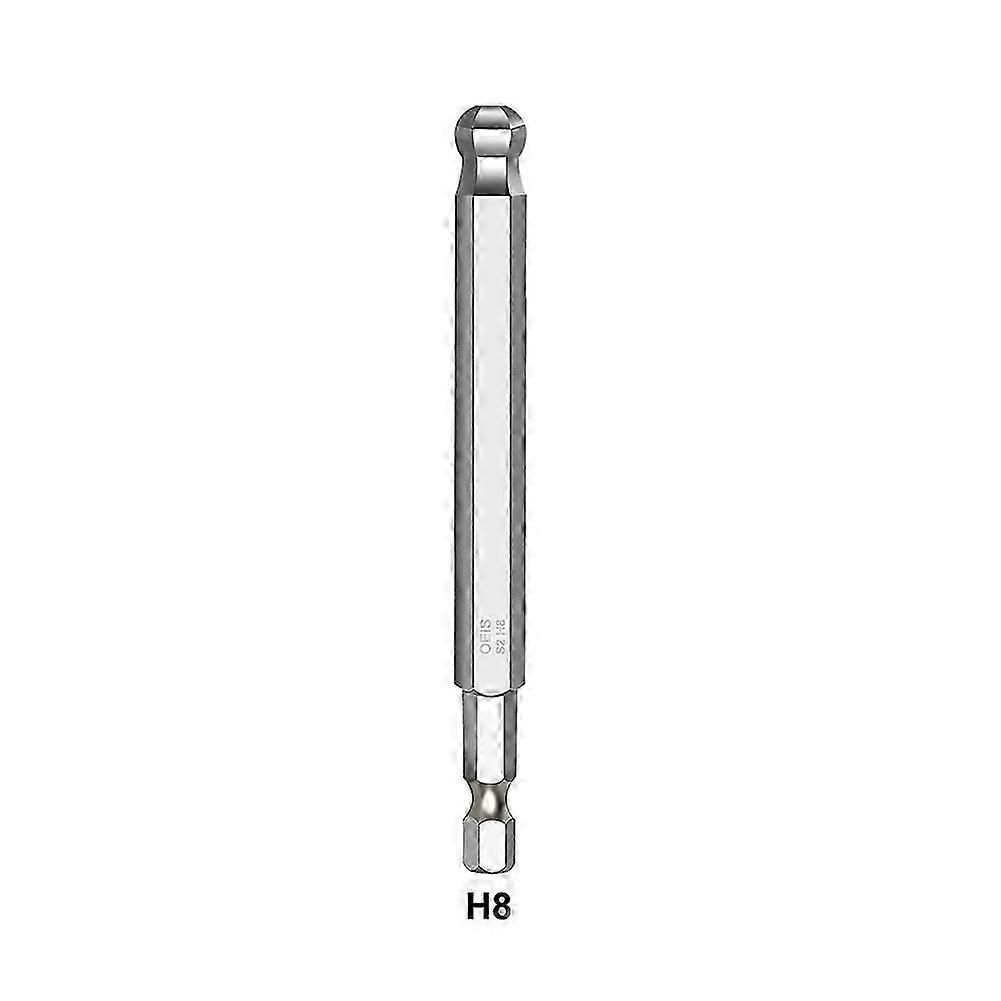 1pc 1/4 pouce en acier allié hexagonal à bout sphérique tournevis embout outils à main outils de réparation H1.5 / H2.0 / H2.5 / H3 / H4 / H5 / H6 / H8 / H10 100mm