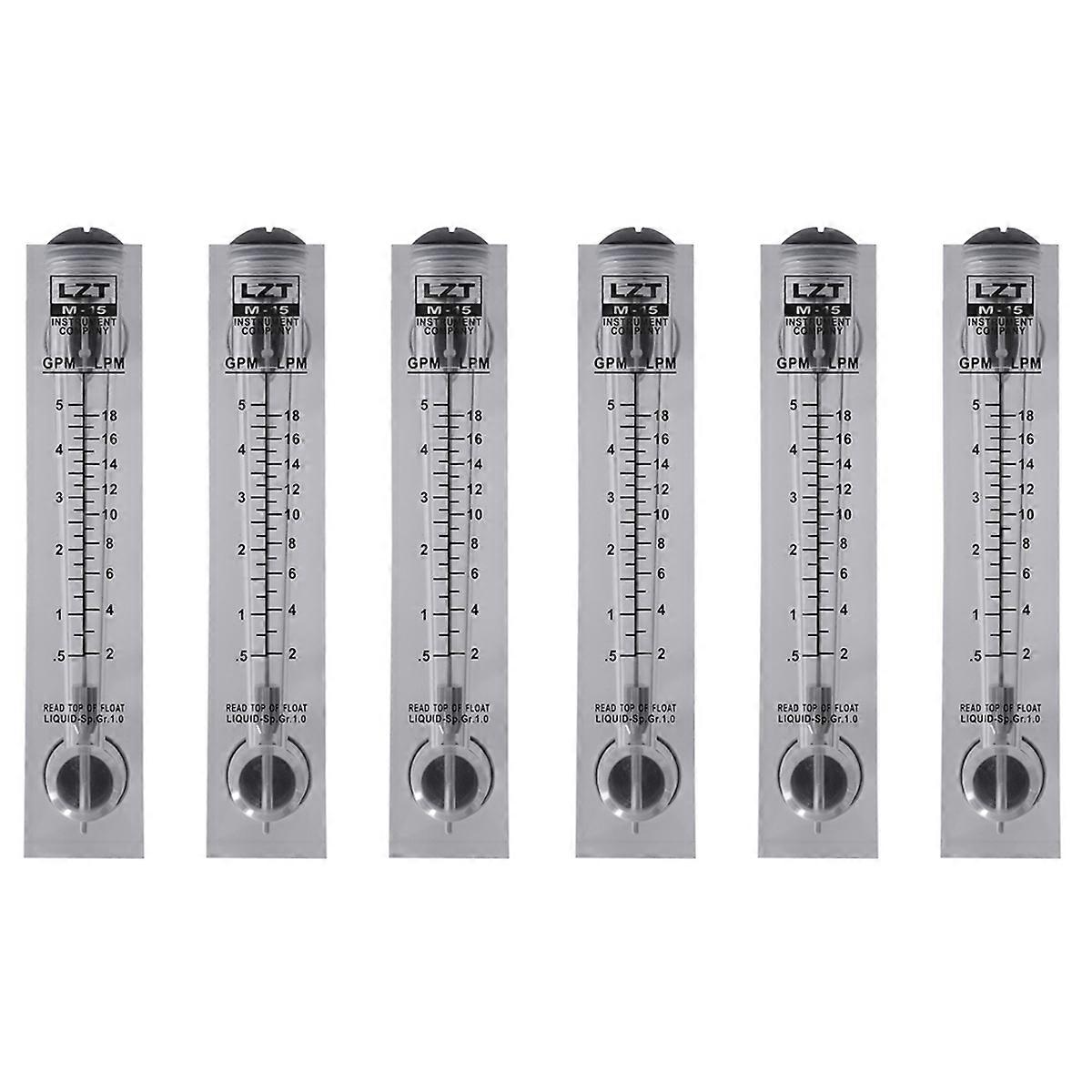 6X 0.5-5 GPM 2-18 LPM Water Flow Panel Mount Type Flowmeter