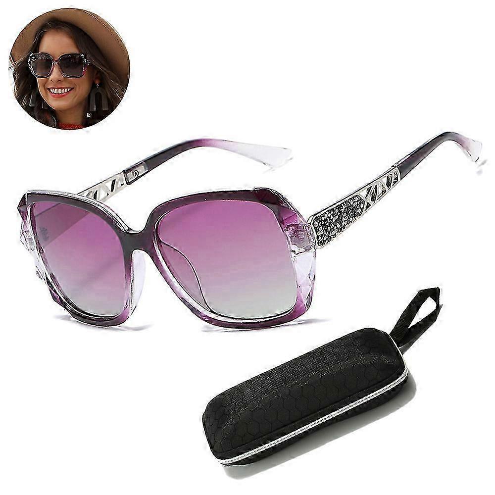 pcs Polarized Square Sunglasses Sparkling Composite Shiny Frame And Square Glasses Case