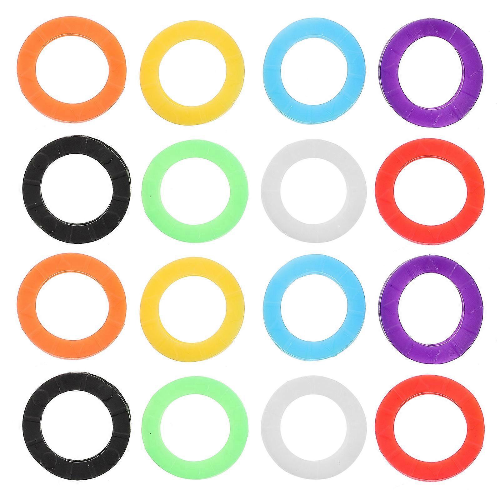 Bright Colored Key Caps Waterproof Dustproof Key Identifier Coding Rings Keys 24Pcs