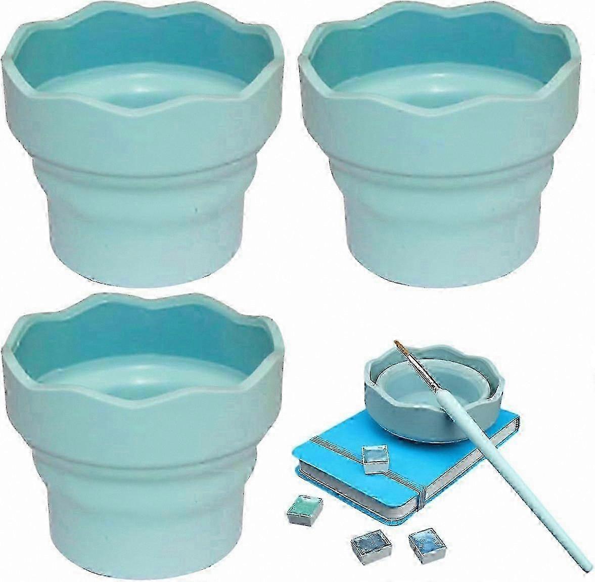 3-Pack Foldable Silicone Paint Brush CleanerPortable Mini Art Tool Washer Set