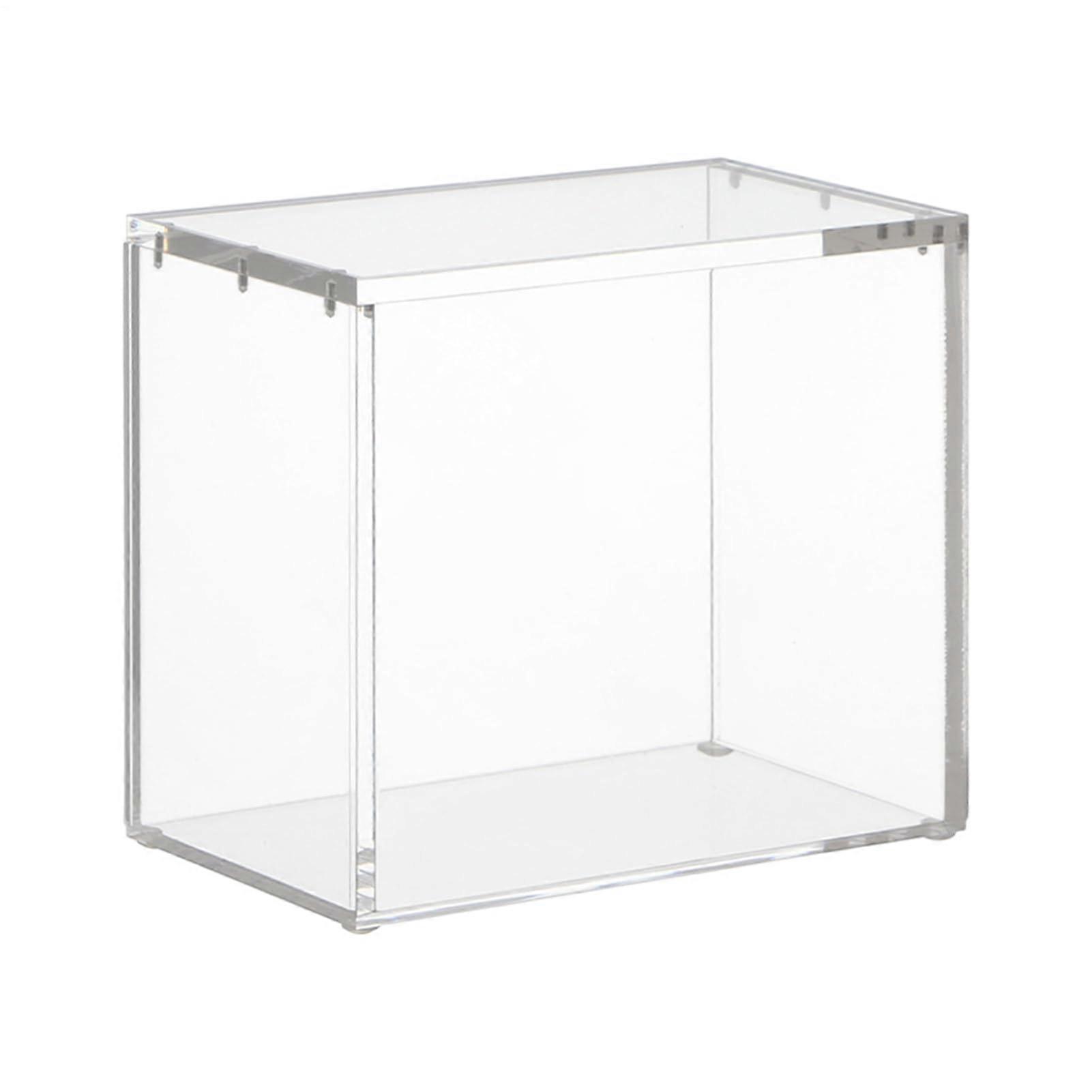 Acryl Display Case, Clear Acrylic Organizer Box for Action Figures, Collectibles Storage with Lid, Card Display Stand