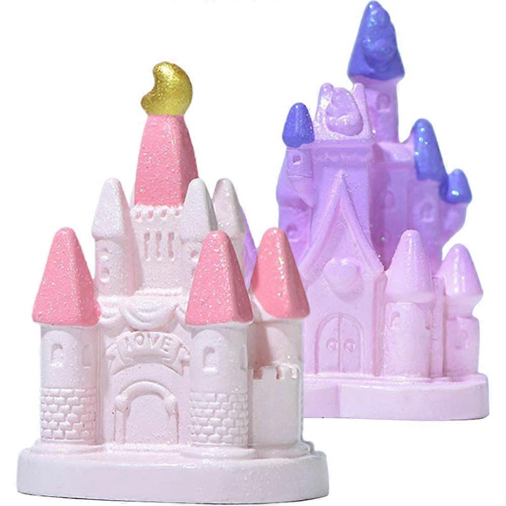 Miniature Fairy Castle Decor Made of Durable Plastic for Scene Layout and Kids Fun Assorted Color