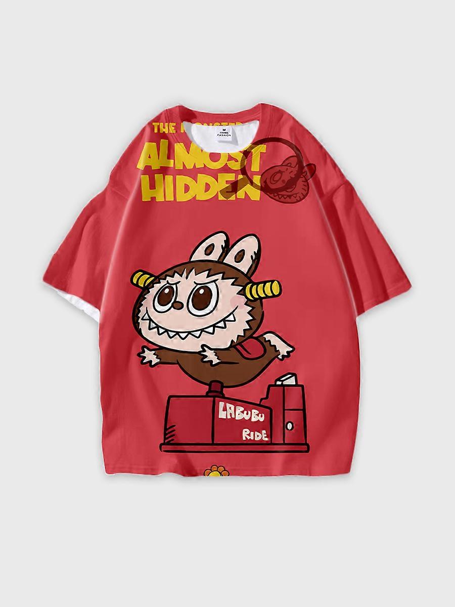 T-shirt round neck Pattern loose short sleeve P1791