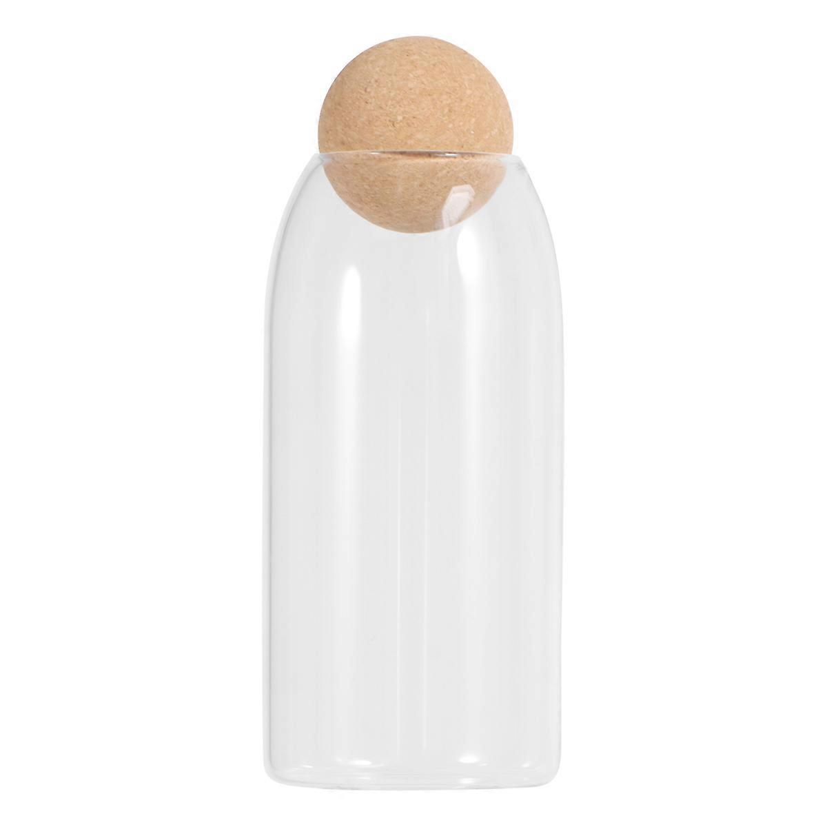 Heatproof Storage Jar Made from High Boron Glass for Kitchen Use Keeps Contents Dry 1200ml Transparent