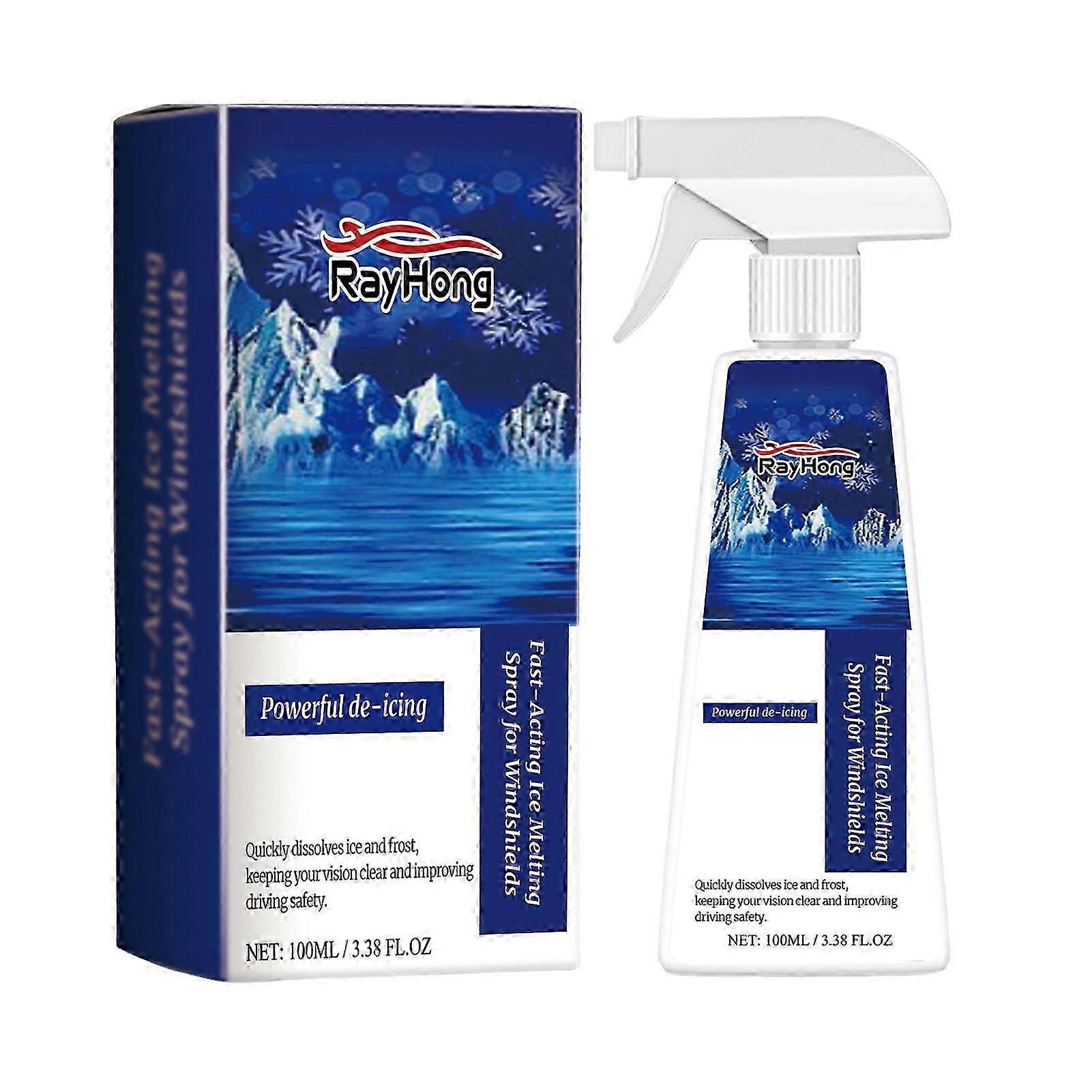 100ml Fast Acting Ice Melting Spray for Windshields Fast Ice Snow Removal Agents for Truck SUV