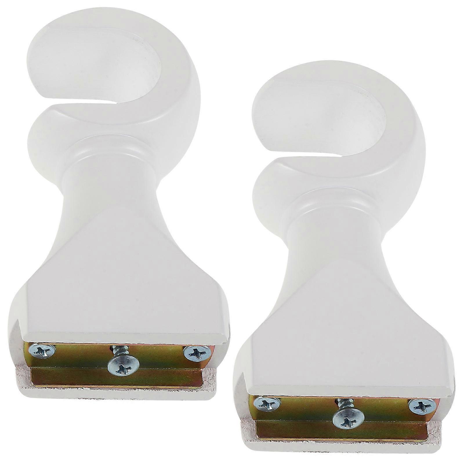 White Wooden Curtain Rod Brackets for Home Decorative Use Safe and with Easy Installation