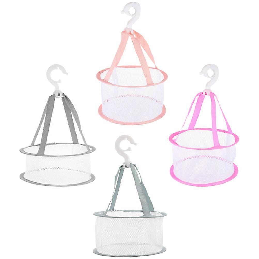 Drying Net for Makeup Brush Mesh Design Laundry Basket Pink Protecting Shape of Brushes 4Set