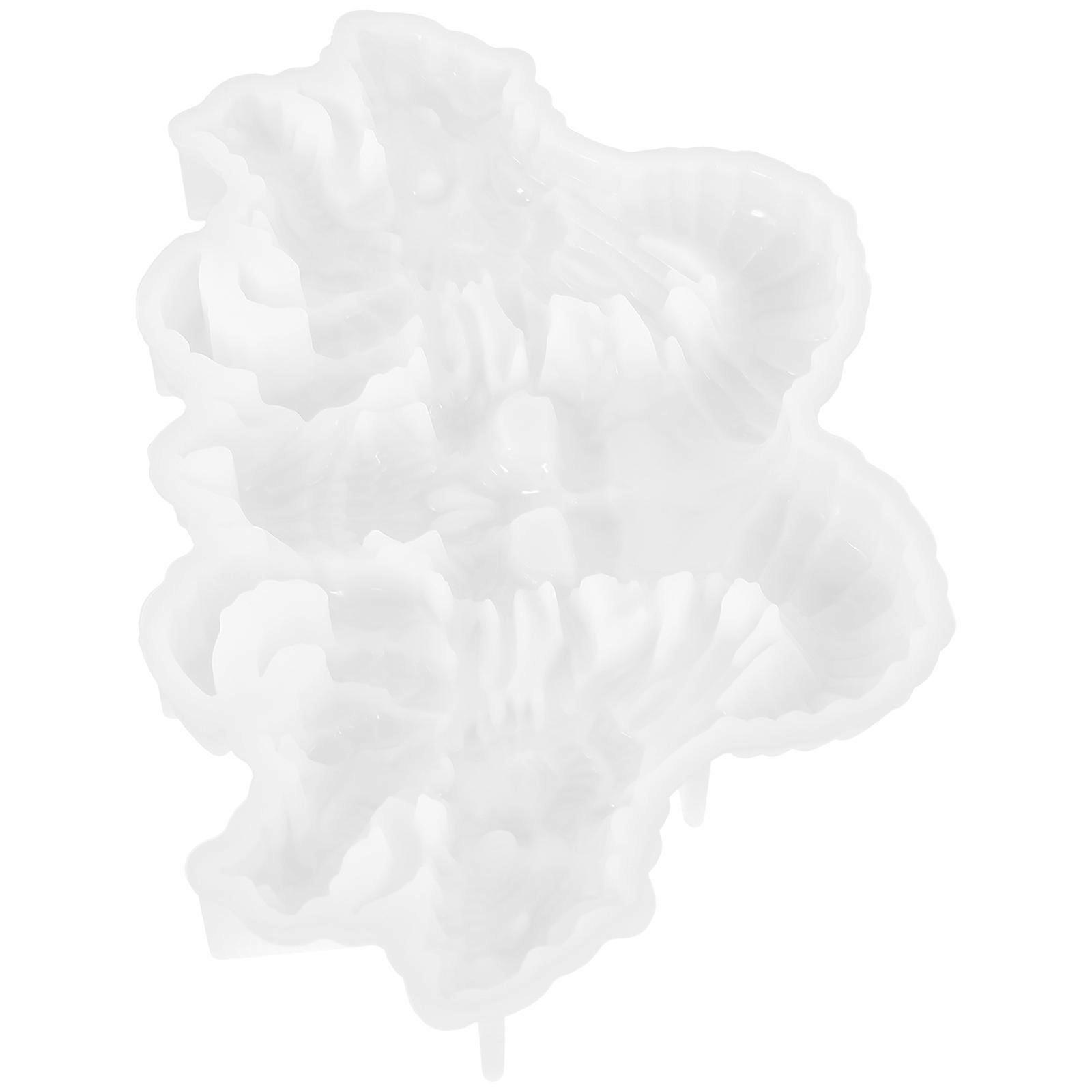 Skull Shaped Diy Resin Crafting Mold Flexible Silicone Material For Garden And Terrace Use 8.1×4.6×0.8In 1Set