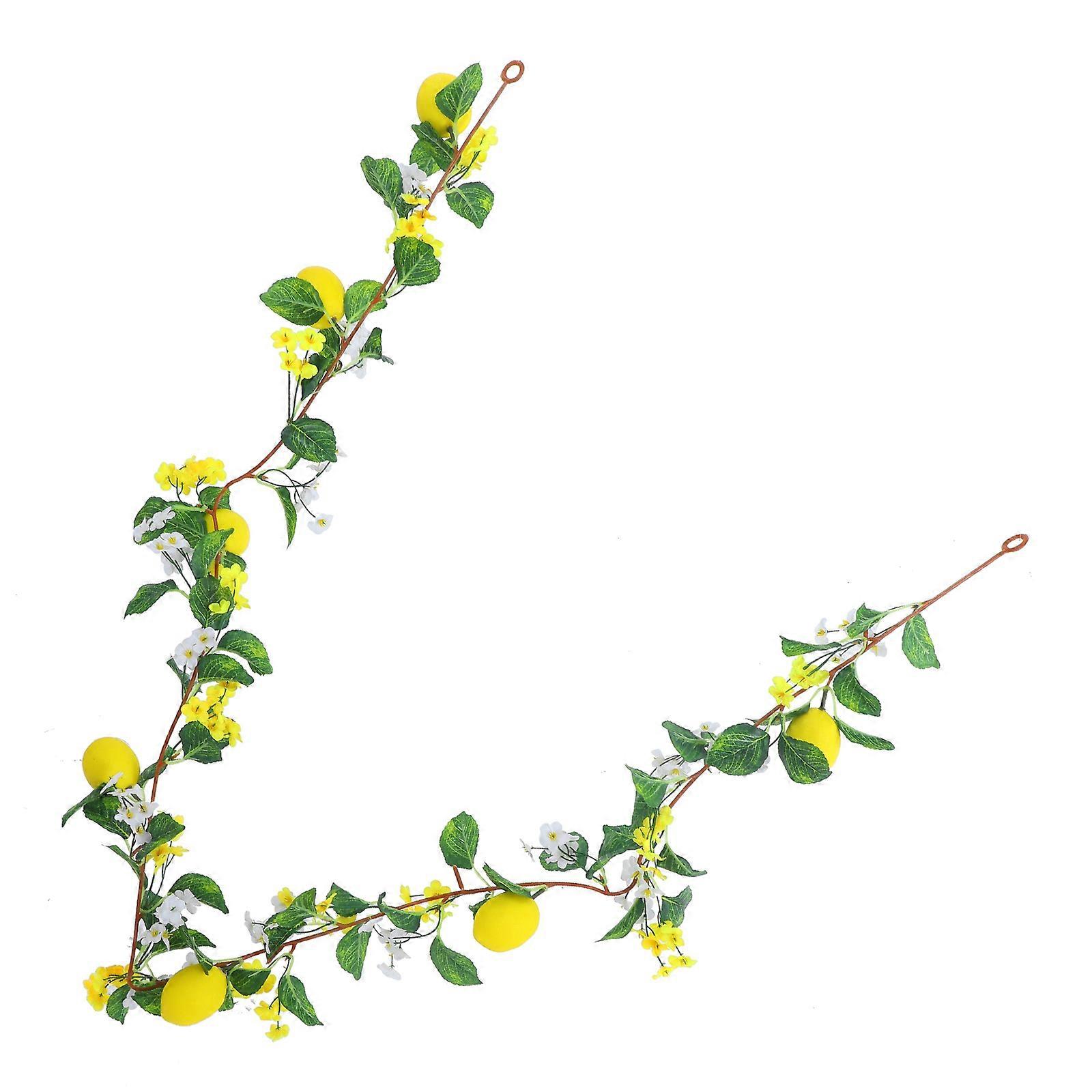 Artificial Lemon Vine Wreath Greenery Garland for Wedding Mantle Table Decor Garden