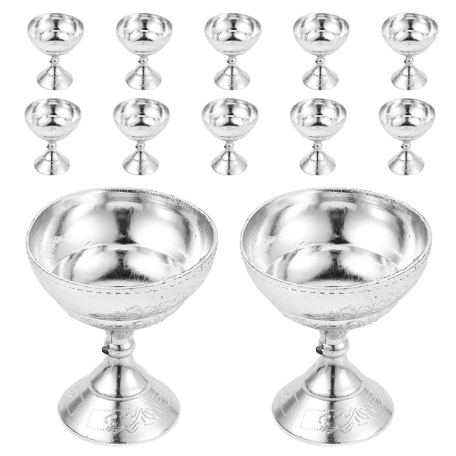 12pcs Reusable Goblet Favor Boxes for Weddings, Birthdays & Celebrations – Elegant Silver Decorative Wine & Candy Holders for Guests