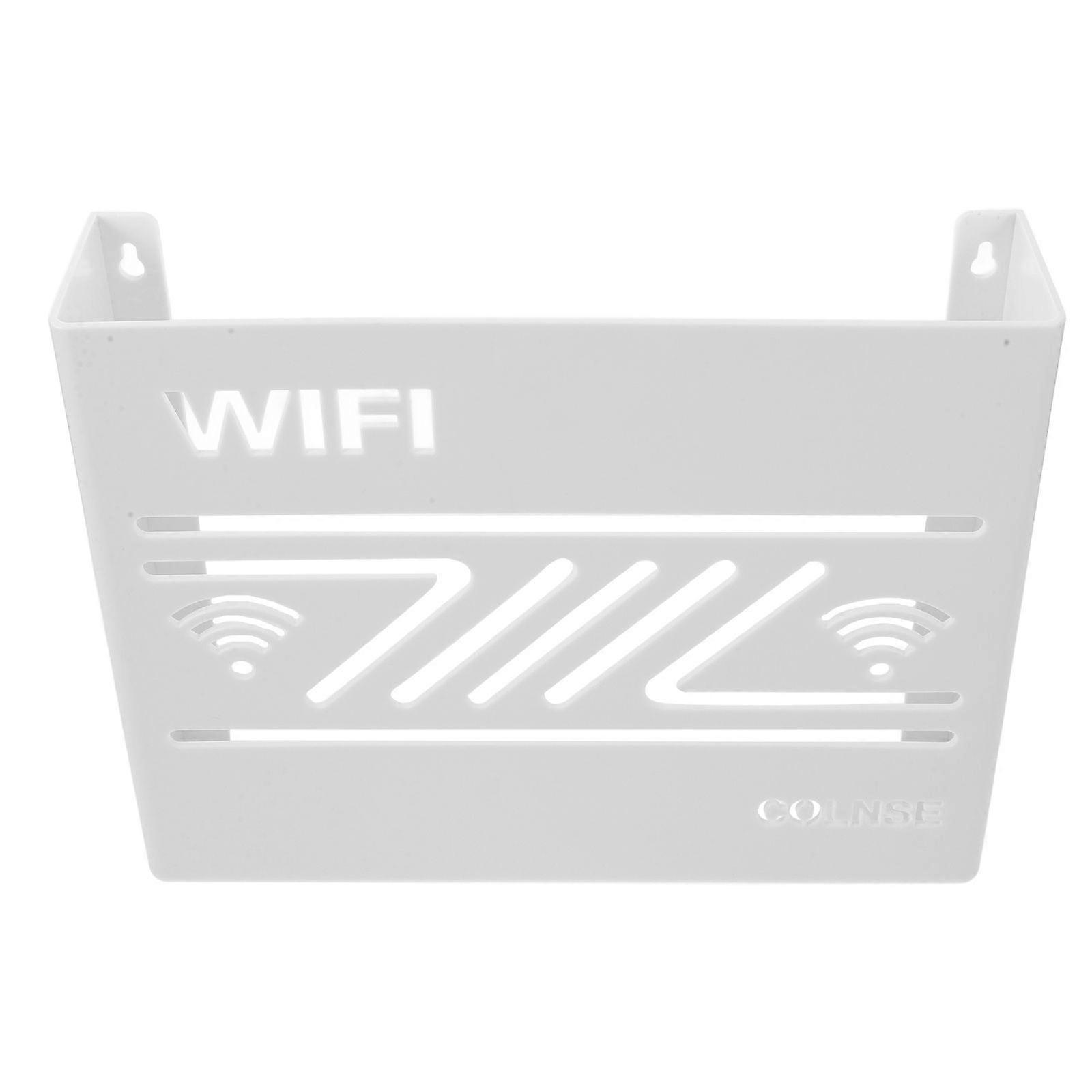 Wall-Mounted WiFi Router Storage Box Storage Holder for TV Box Router and Small Electronics Space-Saving WiFi Router Organizer
