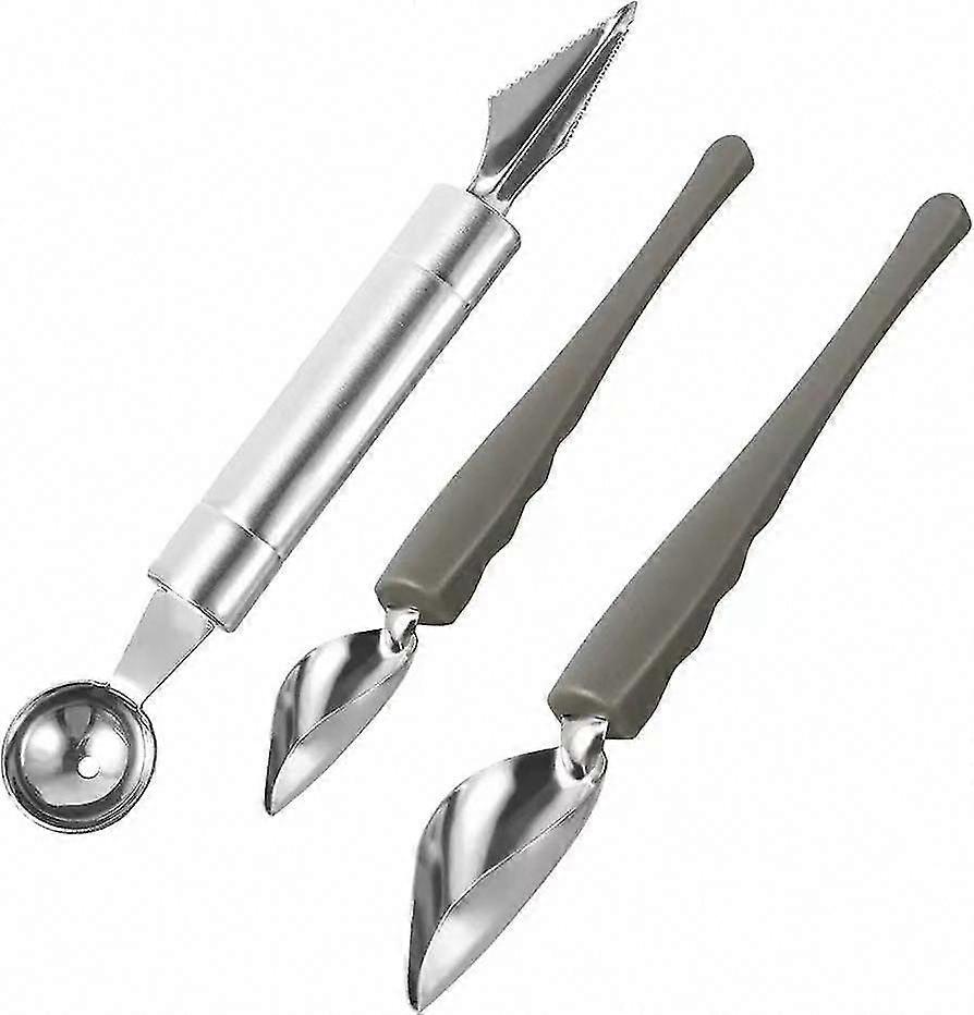 3pcs Chef Art Pencil Spoon Set - Saucier, Dessert & Plating Spoons for Kitchen & Drawing