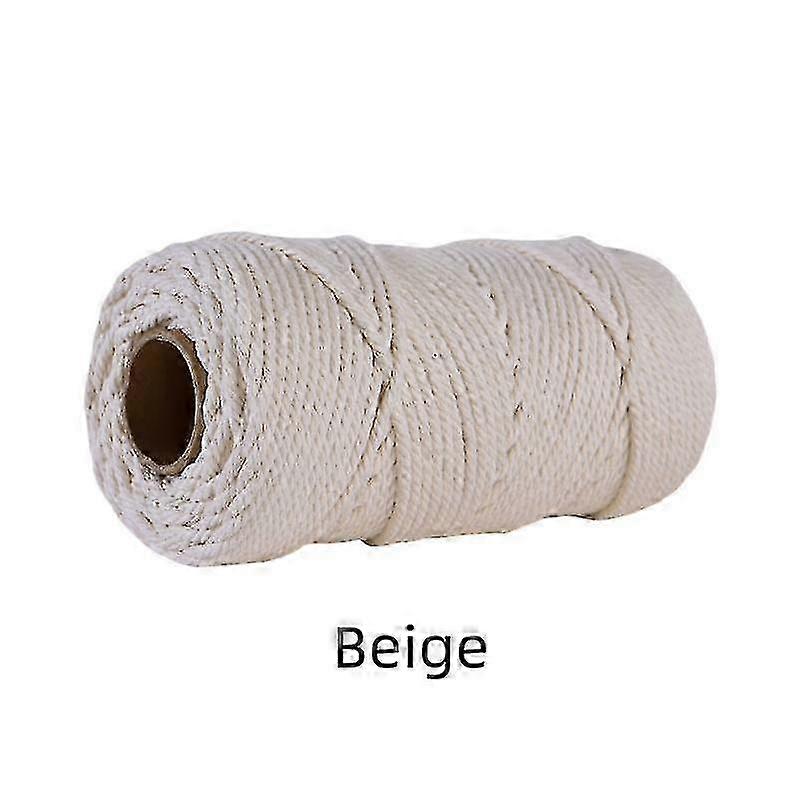 Natural Cotton Twisted Cord Craft Macrame Artisan Rope String Braided 4mm*100mBeige SZRH A-GB
