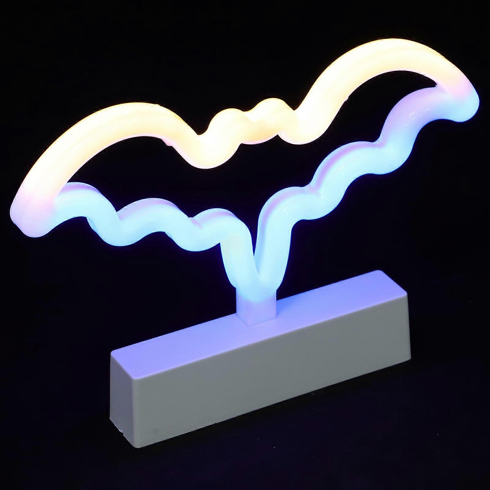 LED Modeling Light Gentle Neon Glow for Decor White Plastic Dual Power Options USB Batteries 4.72x3.54 Inches