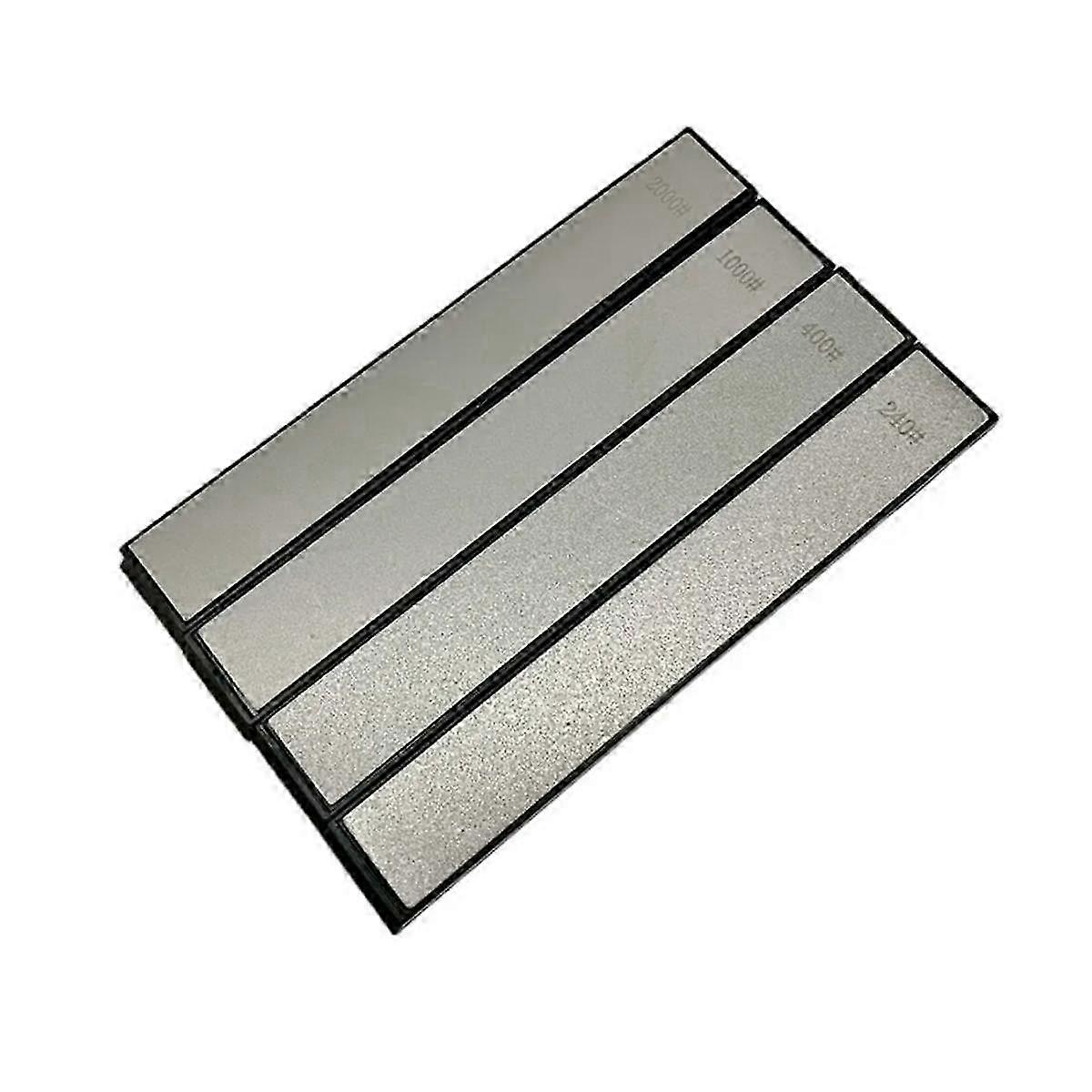 4Pcs Fixed-Angle Diamond Knife Sharpener Whetstone Set: 240/400/1000/2000 Grit