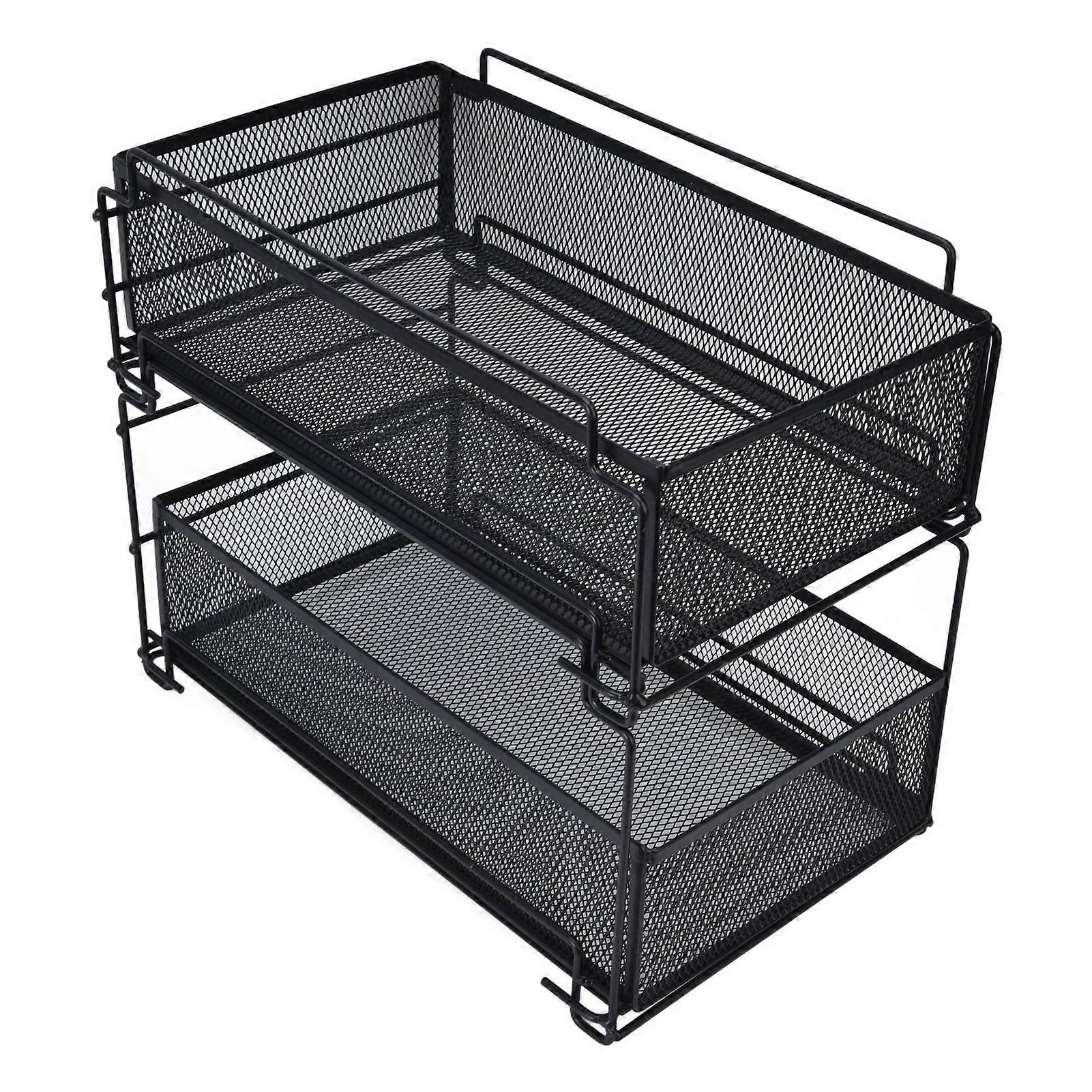 Kitchen Storage Drawer Basket Rack Multilayer Kitchen Shelf Sliding Under Sink Drawer