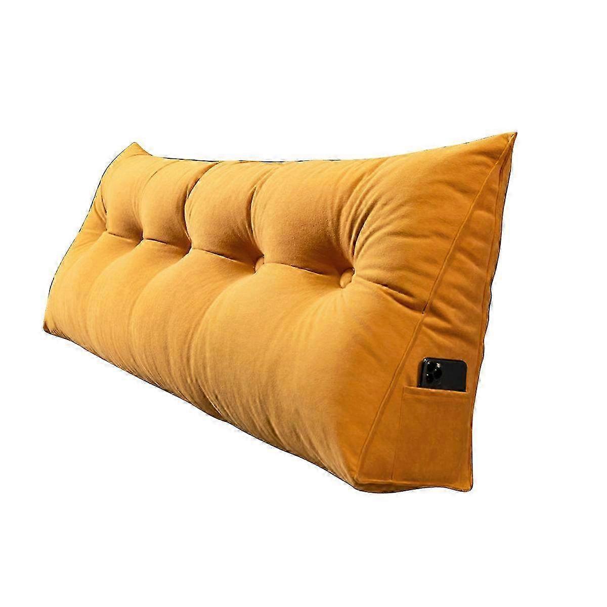 Removable Cover Back Support Cushion for Bed & Sofa - Adjustable Lumbar Pillow 60x50x20cm for Comfort & Support