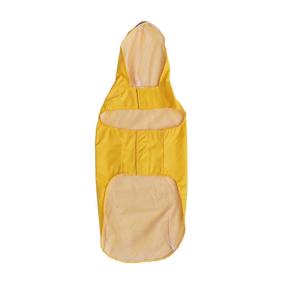 Hooded Dog Rain Poncho In Yellow 4XL Suitable For Outdoor Walks With Waterproof Feature 1Pack