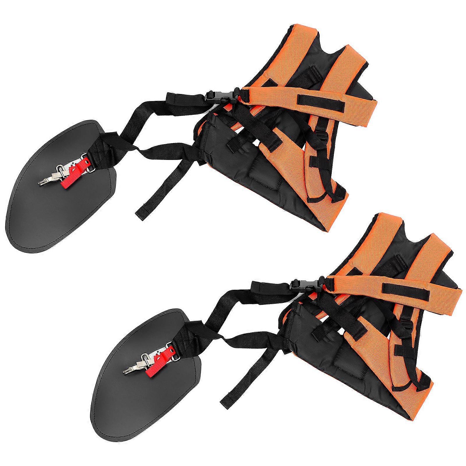Grass Double Shoulder Strap Harness For Lawn Mower In Orange Color Providing Weight Distribution And Comfort With 2Pcs